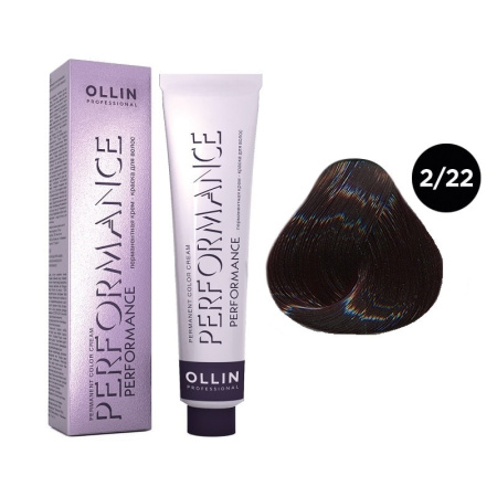 Перманентная крем-краска Ollin Performance 2/22 черный фиолетовый, 60 мл