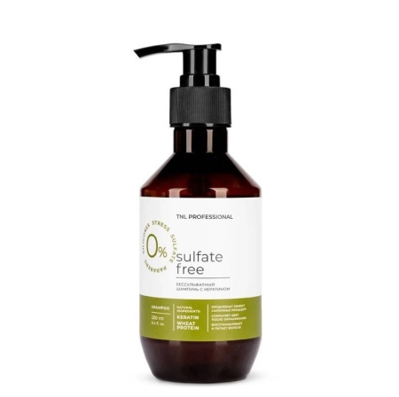 TNL Professional Бессульфатный шампунь Sulfate Free с кератином, 460 мл