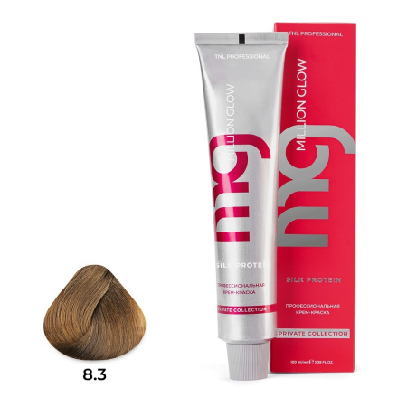 Крем-краска TNL Million Glow Private 8.3 блонд светлый золотистый, 100 мл
