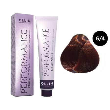 Перманентная крем-краска Ollin Performance 6/4 темно-русый медный, 60 мл