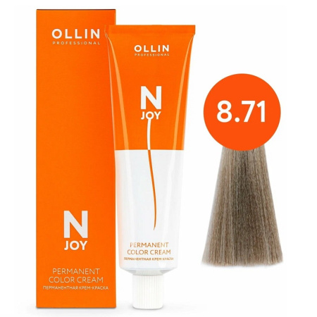 Крем-краска Ollin N-JOY 8/71 светло-русый коричнево-пепельный, 100 мл