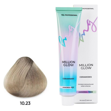 Крем-краска TNL Million Glow AFC Ceramides 10.23 платин. блонд перламурт. золот., 100 мл