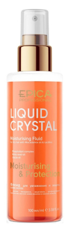 Флюид Liquid crystal для увлажнения и защиты сухих волос с маслом макадамии и лецитином, 100 мл