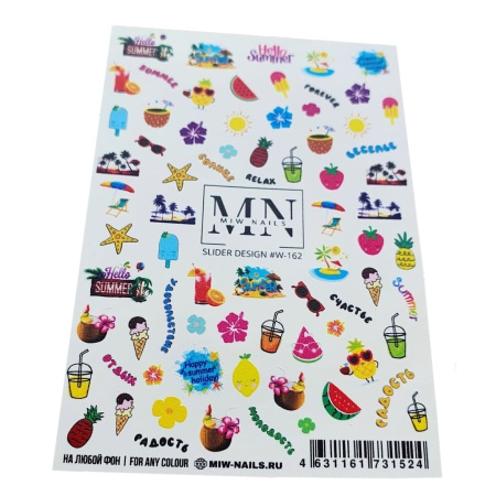 Слайдер-дизайн для ногтей Miw Nails W-162