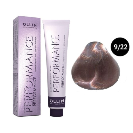 Перманентная крем-краска Ollin Performance 9/22 блондин фиолетовый, 60 мл
