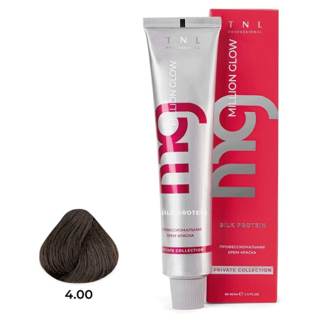 Крем-краска TNL Million Glow Private 4.00 коричневый интенсивный, 60 мл