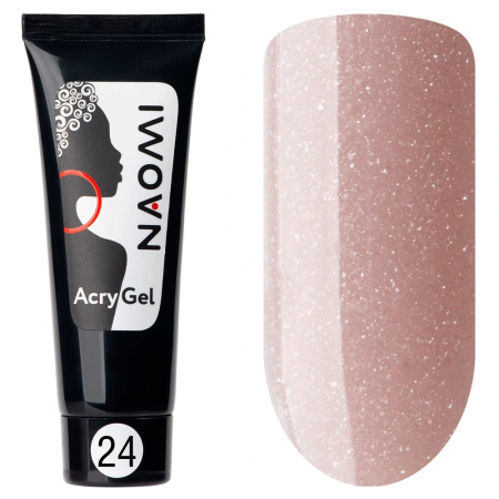 Naomi AcryGel в тубе 24 Пыльный беж (мерцание), 15 г