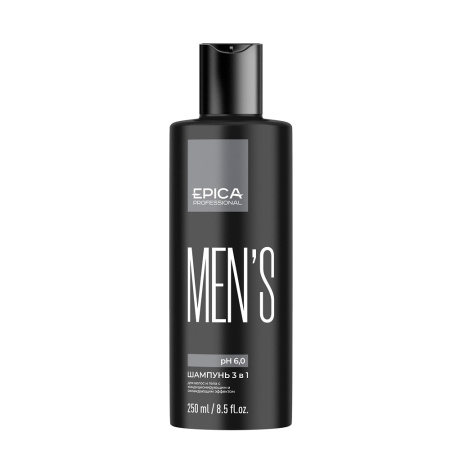 МП Epica Универсальный мужской шампунь 3 в 1 для волос и тела Men's, 100 мл