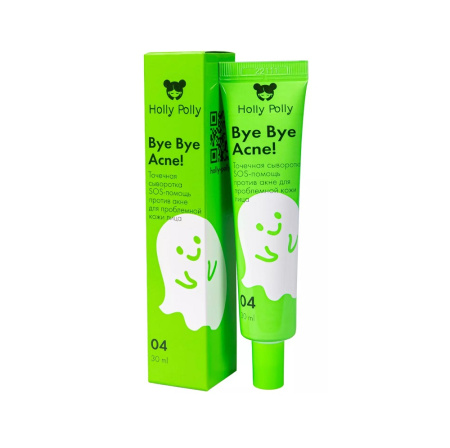 Точечная сыворотка SOS-помощь Holly Polly Bye Bye Acne! против акне для проблемной кожи лица, 30 мл