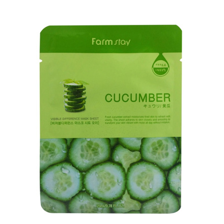 Farmstay Тканевая маска/лица с экст. огурца Visible Difference Mask Sheet Cucumber, 23 мл