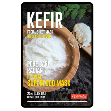 DERMAL It's Real SuperfoodMask Kefir Маска для лица с кефиром 25 г