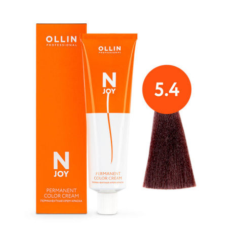 Крем-краска Ollin N-JOY 5/4 светлый шатен медный, 100 мл