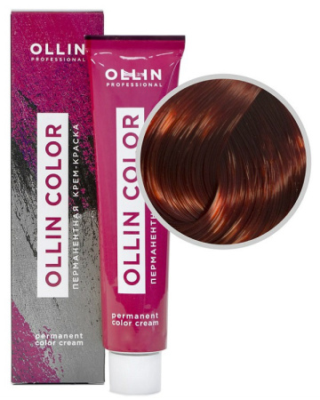 Перманентная крем-краска для волос Ollin Color 7/46 русый медно-красный, 60 мл