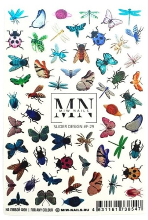 Слайдер-дизайн для ногтей Miw Nails F-29