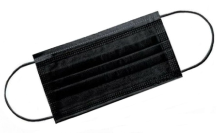 Маска медицинская 3-слойная черная, 1 шт