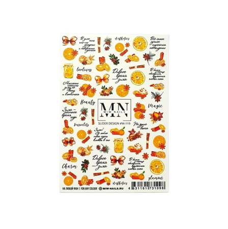 Слайдер-дизайн для ногтей Miw Nails W-119