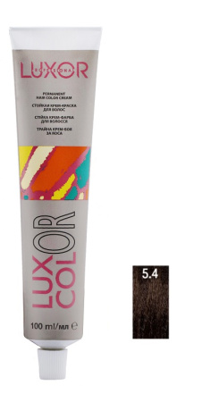 Стойкая крем-краска "Luxcolor" 5.4 Светлый коричневый медный, 100 мл