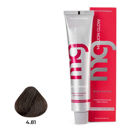 Крем-краска TNL Million Glow Private 4.81 коричневый шоколадный пепельный, 100 мл