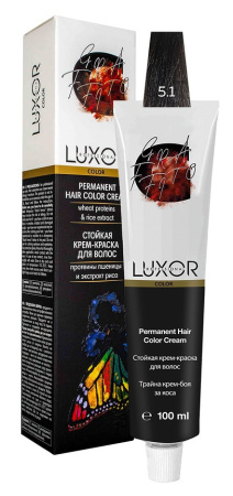 Перманентная крем-краска Luxor Professional 5.1 Светлый коричневый пепельный, 100 мл	