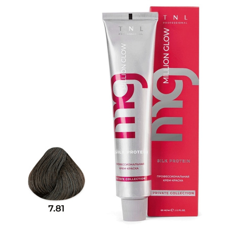 Крем-краска TNL Million Glow Private 7.81 блонд шоколадный пепельный, 60 мл