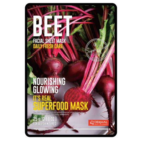 DERMAL It's Real SuperfoodMask Beet Маска для лица со свеклой 25 г