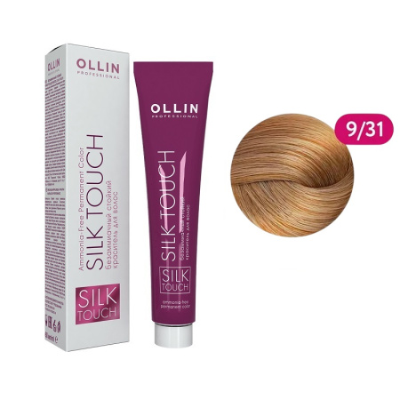 Безаммиачный стойкий краситель Ollin Silk Touch 9/31 блондин золотисто-пепельный, 60 мл