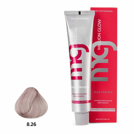 Крем-краска TNL Million Glow Private 8.26 светлый блонд фиолетовый розовый, 100 мл