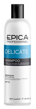 Шампунь бессульфатный Epica Delicate для деликатного очищения с гиалуроновой кислотой, 300 мл