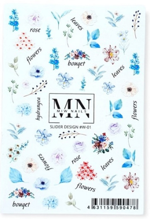 Слайдер-дизайн для ногтей Miw Nails W-01