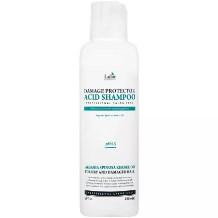 Защитный бесщелочной шампунь для поврежденных волос Lador Damage Protector Acid Shampoo, 150 мл