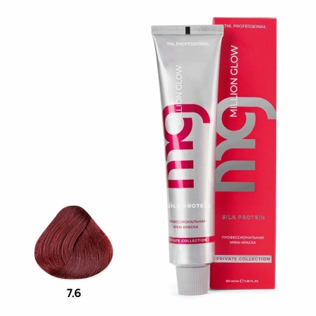 Крем-краска TNL Million Glow Private 7.6 блонд красный, 100 мл