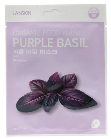 Тканевая маска с базиликом Organic Food Mask Purple Basil, 21 г 