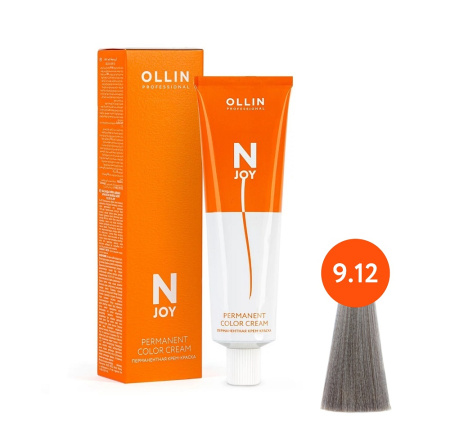 Крем-краска Ollin N-JOY 9/12 блондин пепельно-фиолетовый, 100 мл