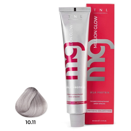 Крем-краска TNL Million Glow Private 10.11 платиновый блонд интенсивный пепельный, 60 мл