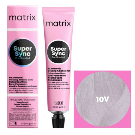 Краска для волос Matrix Super Sync Pre-Bonded 10V очень-очень св. блондин перламутр., 90 мл