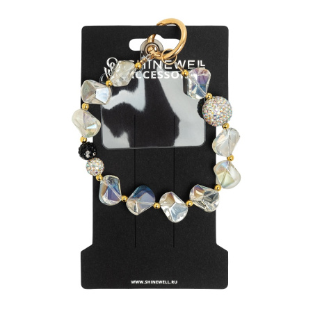 Shinewell Подвес на телефон или сумку, прозрачные камни, светлый