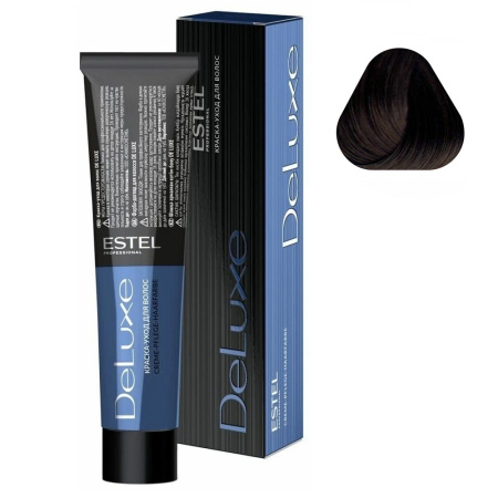 Краска-уход Estel De Luxe 6/77 тёмно-русый коричневый интенсивный, 60 мл