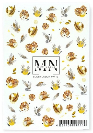 Слайдер-дизайн для ногтей Miw Nails W-12