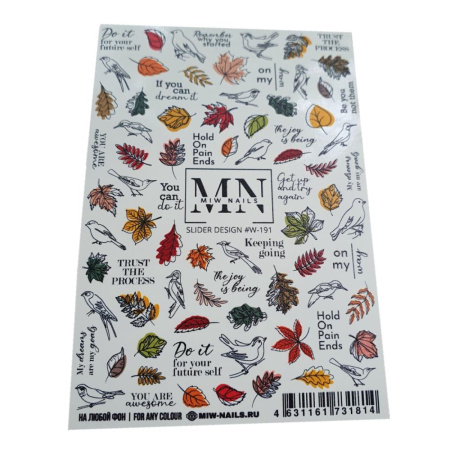 Слайдер-дизайн для ногтей Miw Nails W-191