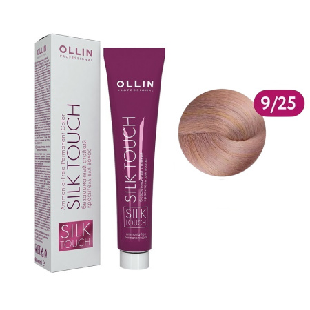 Ollin Безаммиачный стойкий краситель Silk Touch 9/25 блондин фиолетово-махагоновый, 60 мл