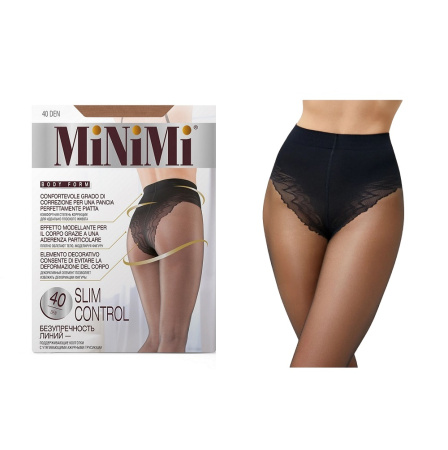 Колготки Minimi Slim Control 40 den, Nero, 4