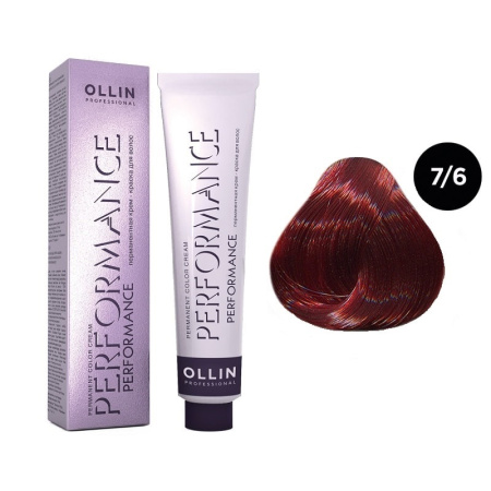 Перманентная крем-краска Ollin Performance 7/6 русый красный, 60 мл 