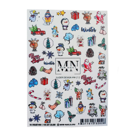 Слайдер-дизайн для ногтей Miw Nails W-212
