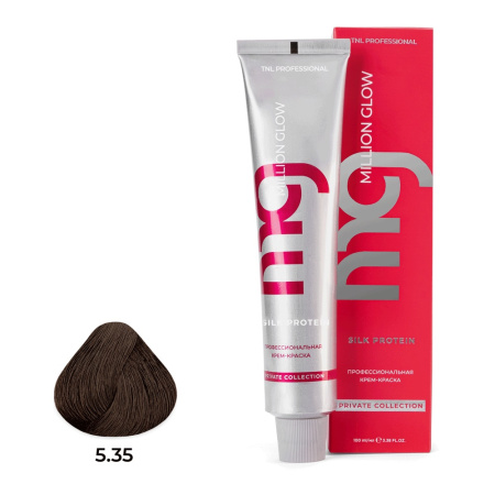 Крем-краска TNL Million Glow Private 5.35 светлый коричневый каштановый, 100 мл