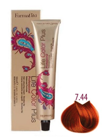 Farmavita Краситель Блондин насыщенный медный Life Color Plus 7.44, 100 мл