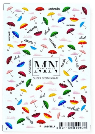 Слайдер-дизайн для ногтей Miw Nails W-17