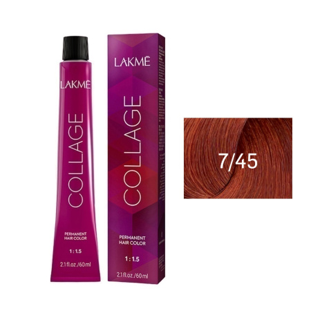 Крем-краска Lakme Collage 7/45 средний блондин медно-махагоновый, 60 мл