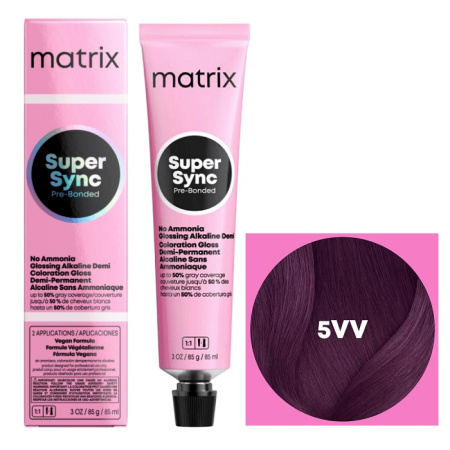 Краска для волос Matrix Super Sync Pre-Bonded 5VV светлый шатен глубокий перламутровый, 90 мл