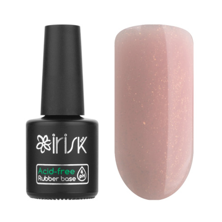 База каучуковая бескислотная IRISK Acid-free Rubber Base 12 soft shimmer biege, 10 мл