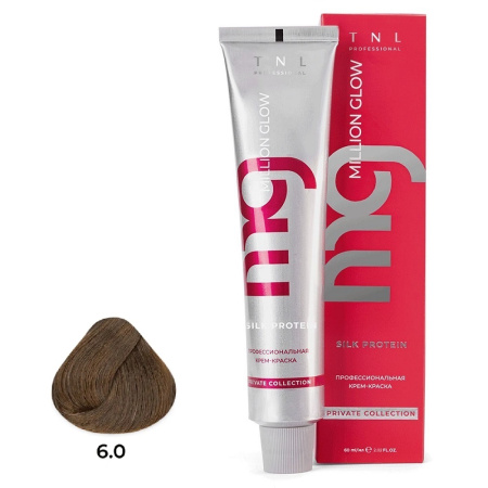 Крем-краска TNL Million Glow Private 6.0 темный блонд, 60 мл